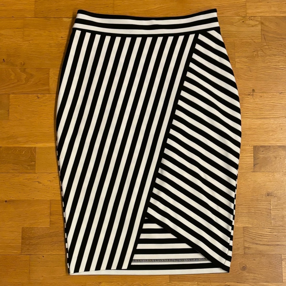 Express Striped Wrap Skirt